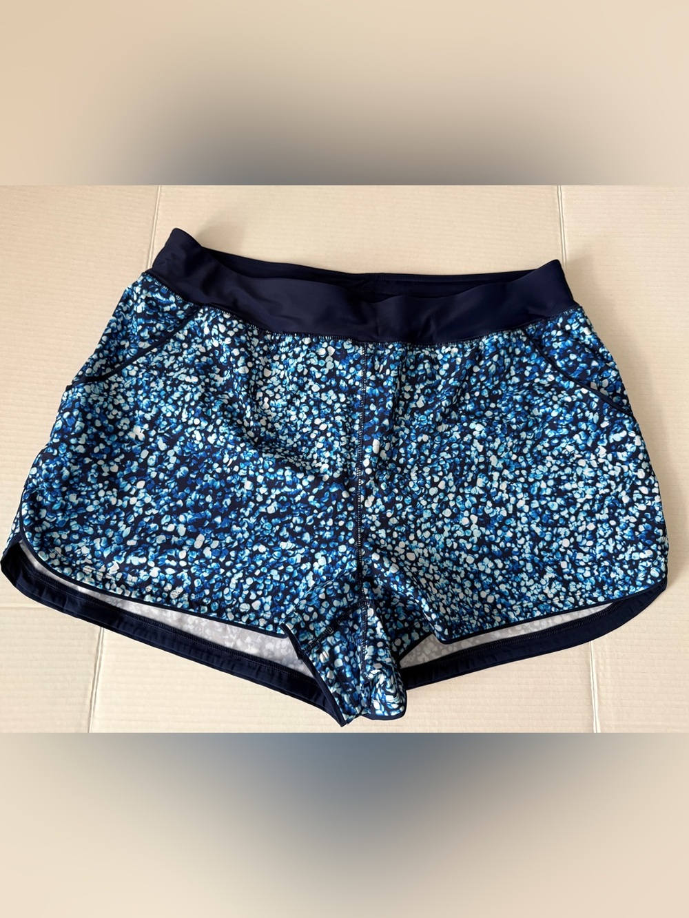Lands End Swim Shorts Blue Abstract Print Built in Panty Women's Size 20W NWOT